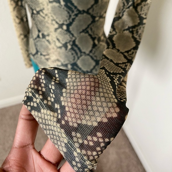 Sheer, mesh, snake skin fitted top. No flaws, good as new. - Picture 3 of 3
